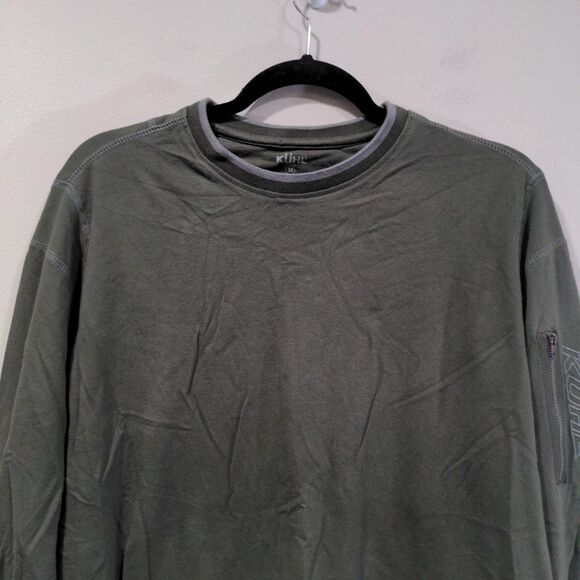 Kuhl Mens Wildfibre LS Pullover Shirt Size M Green Organic Cotton Hiking Outdoor - Picture 2 of 14